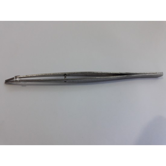 TWEEZERS WITH SERRATED BENT TIP - STAINLESS TWE-6